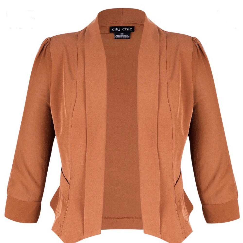 City Chic Cropped Drapey Blazer Jacket NWT Ginger